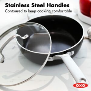 OXO Agility Ceramic Coated Aluminum Pan with Lid 3 qt Black/Silver - Image 5