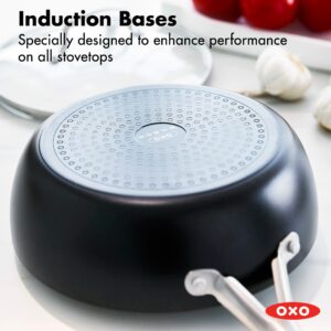 OXO Agility Ceramic Coated Aluminum Pan with Lid 3 qt Black/Silver - Image 3