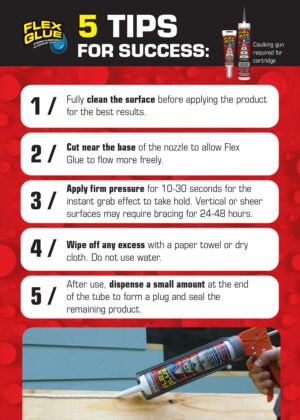 Flex Seal Family of Products Flex Glue Clear Rubberized Waterproof Adhesive 4 oz - Image 6