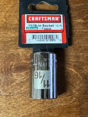 Craftsman 11/16 in. X 1/2 in. drive SAE 12 Point Shallow Socket 934046 USA!
