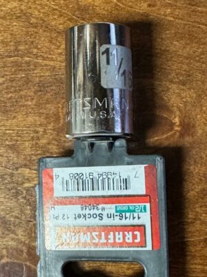 Craftsman 11/16 in. X 1/2 in. drive SAE 12 Point Shallow Socket 934046 USA! - Image 2
