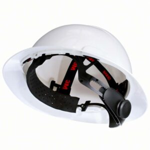 3M SecureFit 4-Point Ratchet Full Brim Hard Hat White - Image 2