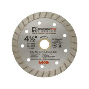 M.K. Diamond 4-1/2 in. D X 7/8 in. Contractor Plus Diamond Turbo Rim Circular Saw Blade