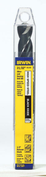 Irwin 21/32 in. X 6 in. L High Speed Steel Drill Bit Straight Shank