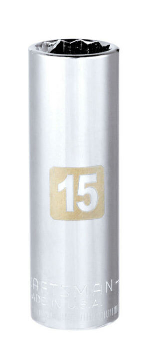 Craftsman 15 mm X 3/8 in. drive Metric 12 Point Deep Socket