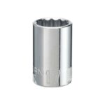 Craftsman 17 mm X 1/2 in. drive Metric 12 Point Standard Shallow Socket