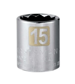 Craftsman 15 mm X 3/8 in. drive Metric 12 Point Standard Socket