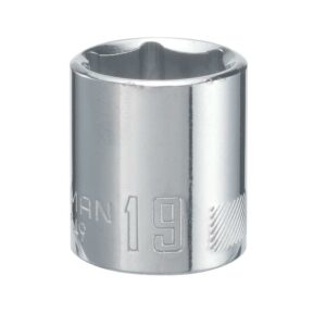 Craftsman 19 mm X 3/8 in. drive Metric and SAE 6 Point Standard Shallow Socket