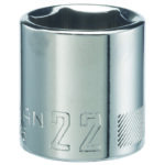 Craftsman 22 mm X 3/8 in. drive Metric 6 Point Standard Shallow Socket