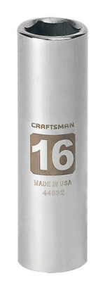 Craftsman 16 mm X 1/2 in. drive Metric 6 Point Deep Deep Socket