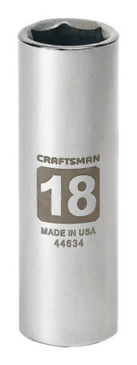 Craftsman 18 mm X 1/2 in. drive Metric 6 Point Deep Socket