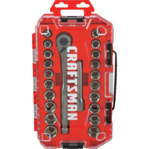 Craftsman 1/2 in. drive Metric and SAE 6 Point Socket and Ratchet Set - Image 2