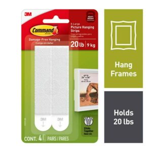 3M Command White Picture Hanging Strips 20 lb 4 pair - Image 2