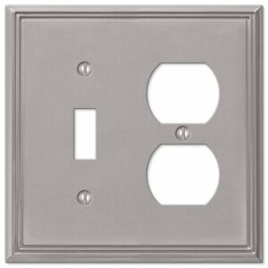 Amerelle Metro Brushed Nickel 2 gang Die-Cast Metal Toggle Wall Plate 77TDBN