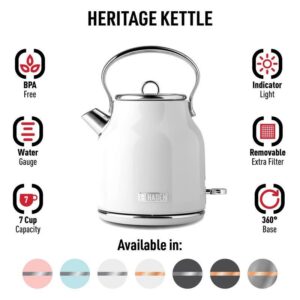 Haden Heritage Ivory Traditional Stainless Steel 1.7 L Electric Tea Kettle - Image 2