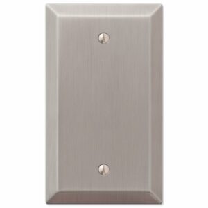 Amerelle Century Brushed Nickel 1 gang Stamped Steel Blank Wall Plate 163BBN