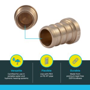 SharkBite 1/2 in. Barb X 1/2 in. D Barb Brass Plug 5-Pack - Image 3