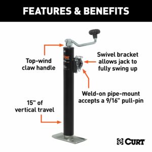 Curt Manual 2000 lb Trailer Jack 28322 - Image 3