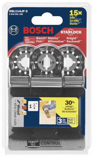 Bosch Starlock 1-1/4 in. X 4 in. L Bi-Metal Plunge Blade 3 pk OSL114JF-3 - Image 7