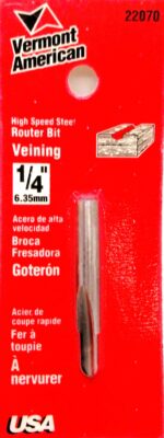 Vermont American 22070 1/4-Inch HSS Veining Router Bit