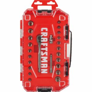 Craftsman 1/4 in. drive Metric and SAE 6 Point Socket and Ratchet Set 24 pc - Image 2