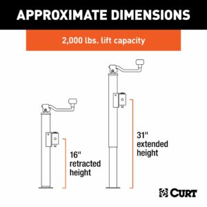 Curt Manual 2000 lb Trailer Jack 28322 - Image 2
