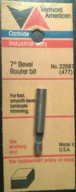 Vermont American 22597 1/4-Inch Carbide Bevel Laminate Trim Router Bit