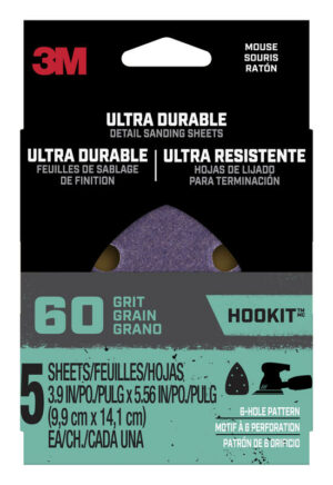 3M Ultra Durable 3.9 in. L X 5.6 in. W 60 Grit Ceramic Mouse Sandpaper
