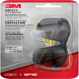 3M Anti-Fog Classic/Sleek Safety Glasses Gray Lens Black/Yellow Frame - Image 2