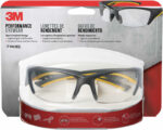3M Anti-Fog Modern/Sleek Impact-Resistant Safety Glasses Clear Lens Gray/Yellow Frame