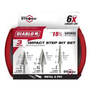Diablo M2 Steel Step Drill Bit Set Hex Shank