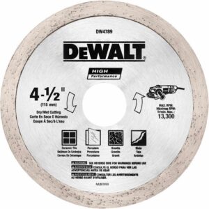 DeWalt HP 4-1/2 in. D X 5/8 in. Diamond Continuous Rim Tile Blade