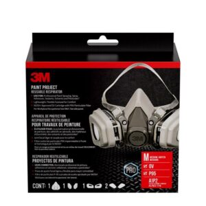3M P95 Paint Project Half Face Respirator Valved Gray - Image 2
