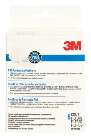 3M P95 Paint Spray and Pesticide Respirator Mask Replacement Filter 5000 White - Image 2
