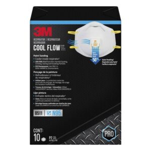 3M N95 Paint Sanding Cup Disposable Respirator Pro-Series Valved White