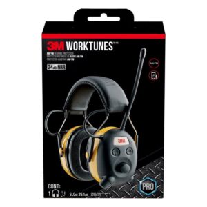 3M WorkTunes 24 dB Plastic Professional Hearing Protectors Black/Yellow