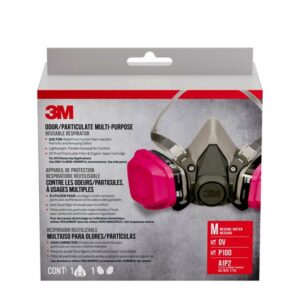 3M P100 Multi-Purpose Half Face Respirator Valved Multicolored - Image 2
