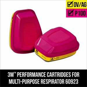 3M P100 Acid Gas and Organic Vapor Respirator Cartridge Replacement Pink - Image 4