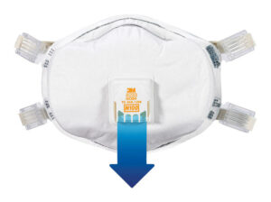 3M N100 Lead Paint Removal Disposable Respirator Valved White - Image 2