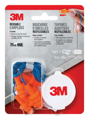 3M 25 dB Polyurethane Foam Earplugs Blue/Orange