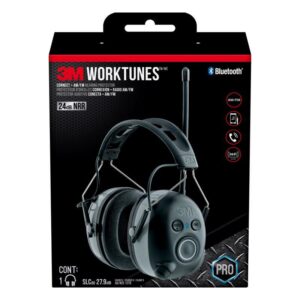 3M WorkTunes 24 dB Soft Foam Bluetooth Earplugs/Earphones w/Mic Black