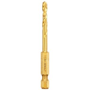 DeWalt Impact Ready 11/64 in. X 2-29/32 in. L High Speed Steel Drill Bit Quick-Change Hex Shank