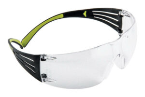 3M SecureFit Anti-Fog Safety Glasses Clear Lens Black/Green Frame - Image 2