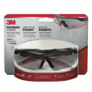 3M Anti-Fog Safety Glasses Gray Lens Black/Red Frame