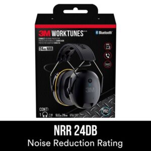 3M WorkTunes 24 dB Over-the-Head Hearing Protector Earmuff Black/Yellow