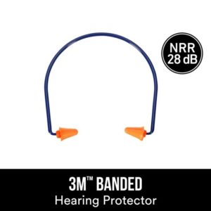 3M 28 dB PVC Hearing Protector Banded Ear Plugs Blue/Orange - Image 2