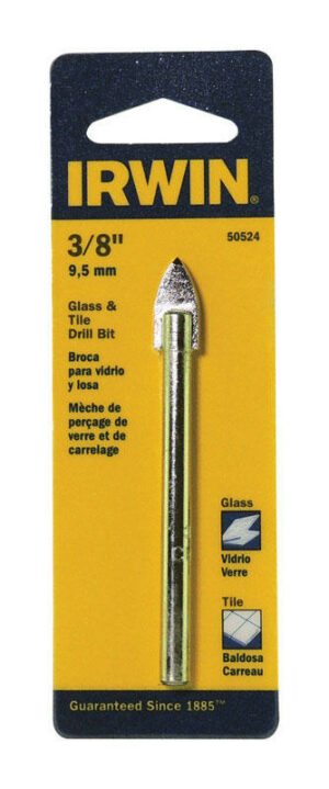 Irwin 3/8 in. X 4 in. L Carbide Tipped Glass/Tile Drill Bit Straight Shank