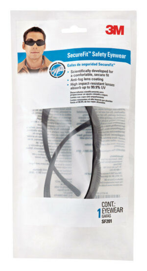 3M SecureFit Anti-Fog Safety Glasses Tinted Lens Black Frame