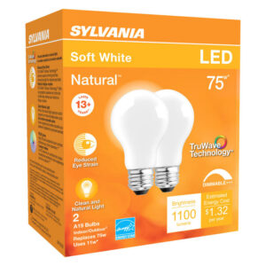 Sylvania Natural A19 E26 (Medium) LED Bulb Soft White 75 Watt Equivalence - Image 2