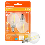 Sylvania Natural G16.5 E12 (Candelabra) LED Bulb Soft White 60 Watt Equivalence